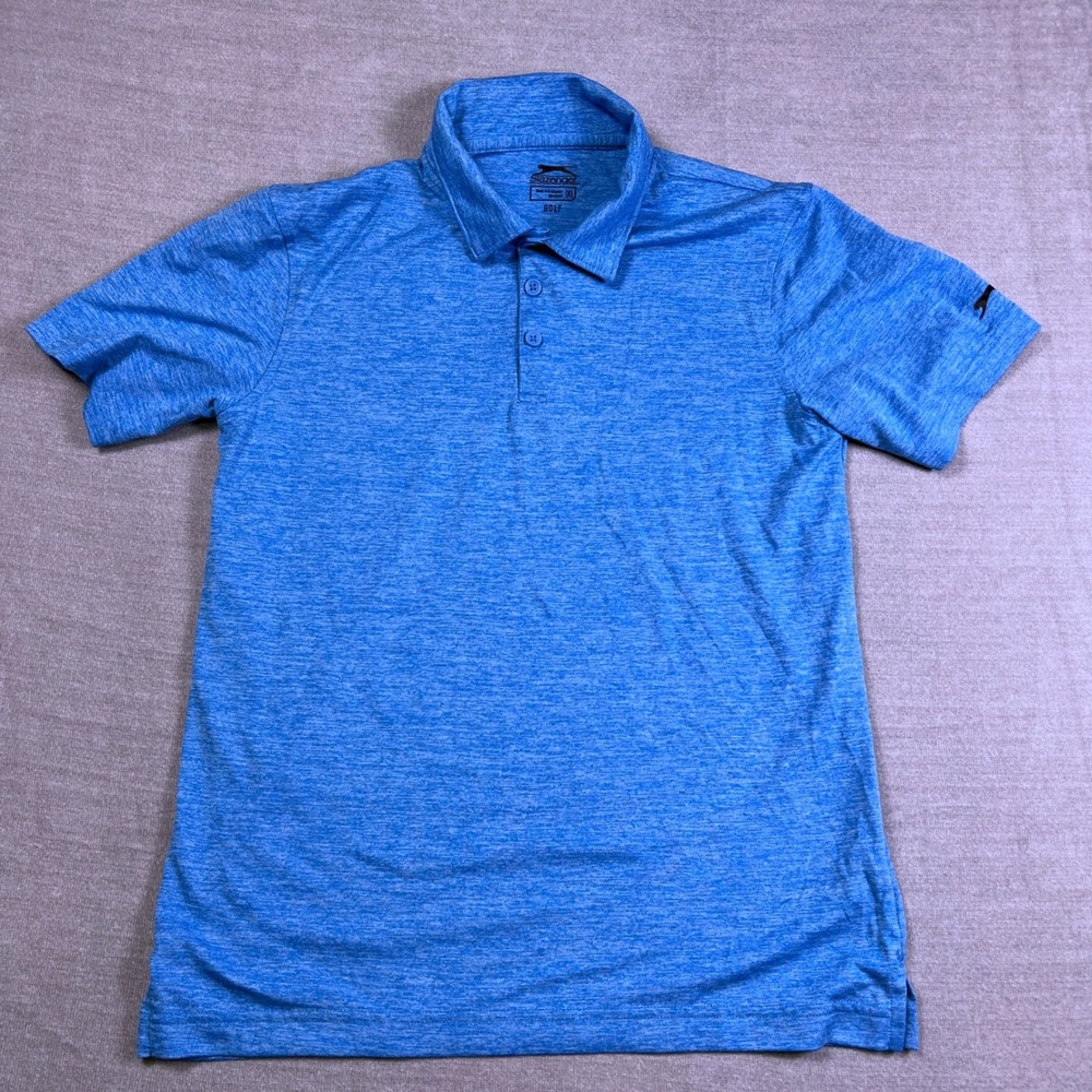 Slazenger‎ Golf Performance Short Sleeve Polo Shirt Boys XL Blue Space Dye